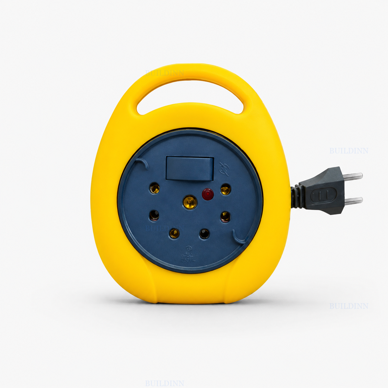 10A 250V Portable Flex Box with 2 Multipurpose Sockets, Switch and Carry Handle – Yellow & Blue
