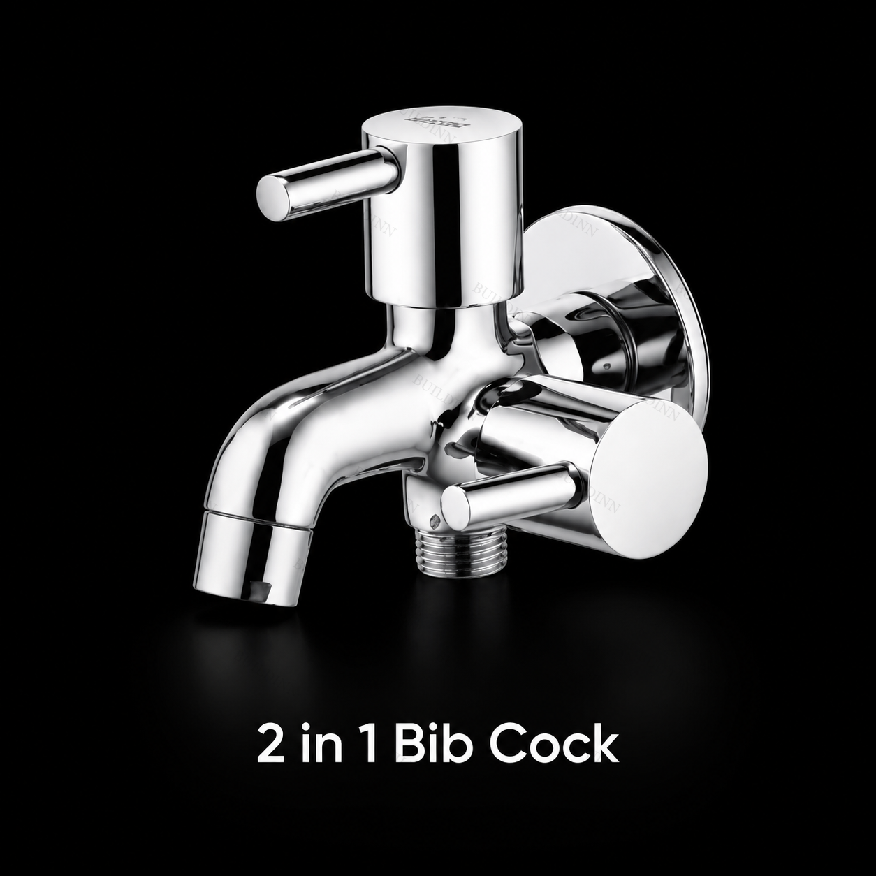 Brass 2-in-1 Bib Cock with Chrome Finish and Dual Outlet – 15 mm
