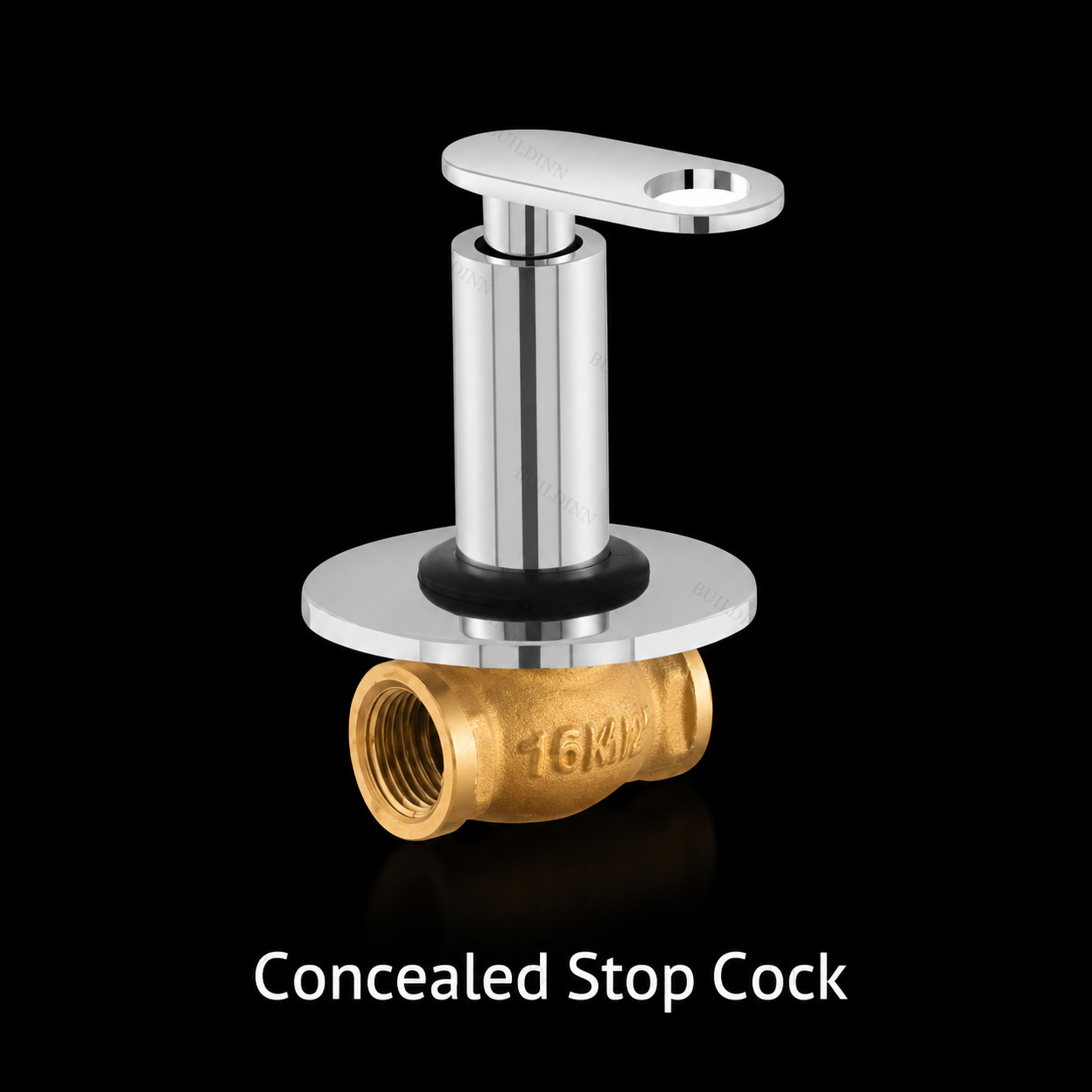 Brass Concealed Stop Cock 15 mm with Chrome Finish and Wall Flange