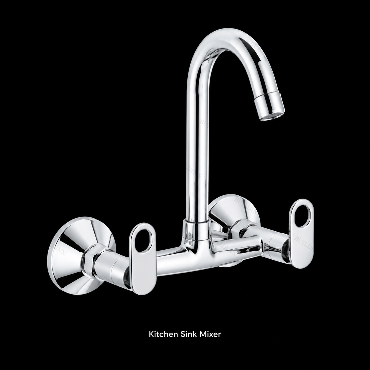 Brass Kitchen Sink Mixer Wall Mounted 15 mm Chrome Finish