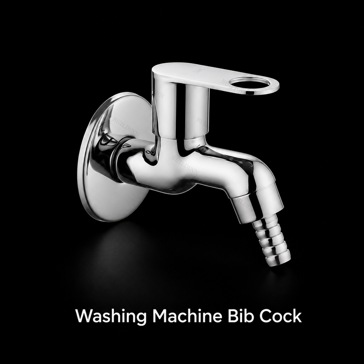 Brass Washing Machine Bib Cock 15 mm Chrome Finish with Nozzle