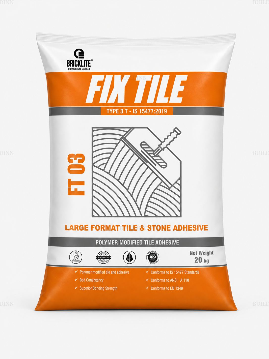 Brikolite Fix Tile FT 03 20 KG Large Format Tile and Stone Adhesive