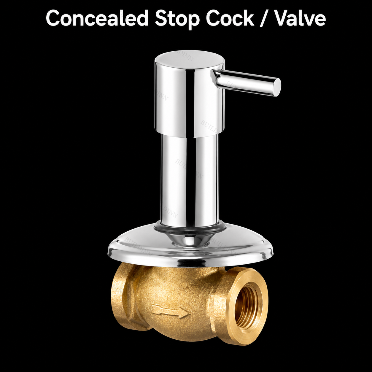 Concealed Stop Cock Valve 15 mm Brass Body Chrome Finish