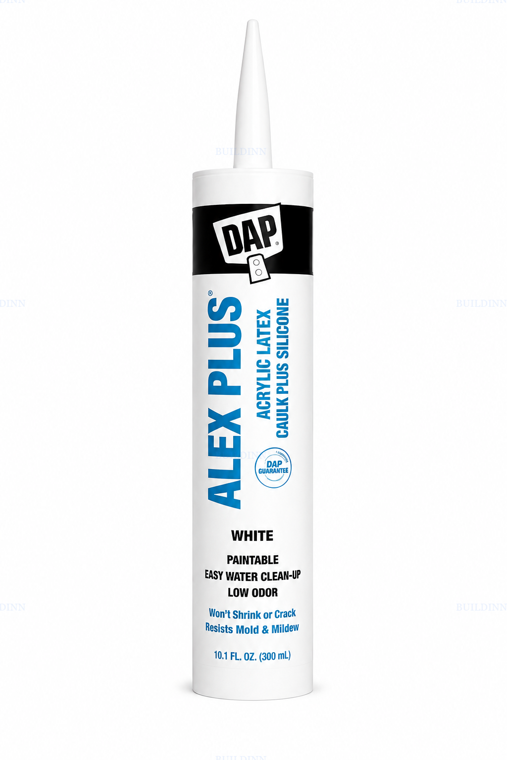 DAP Alex Plus Acrylic Latex Caulk Plus Silicone – White, 300 ml