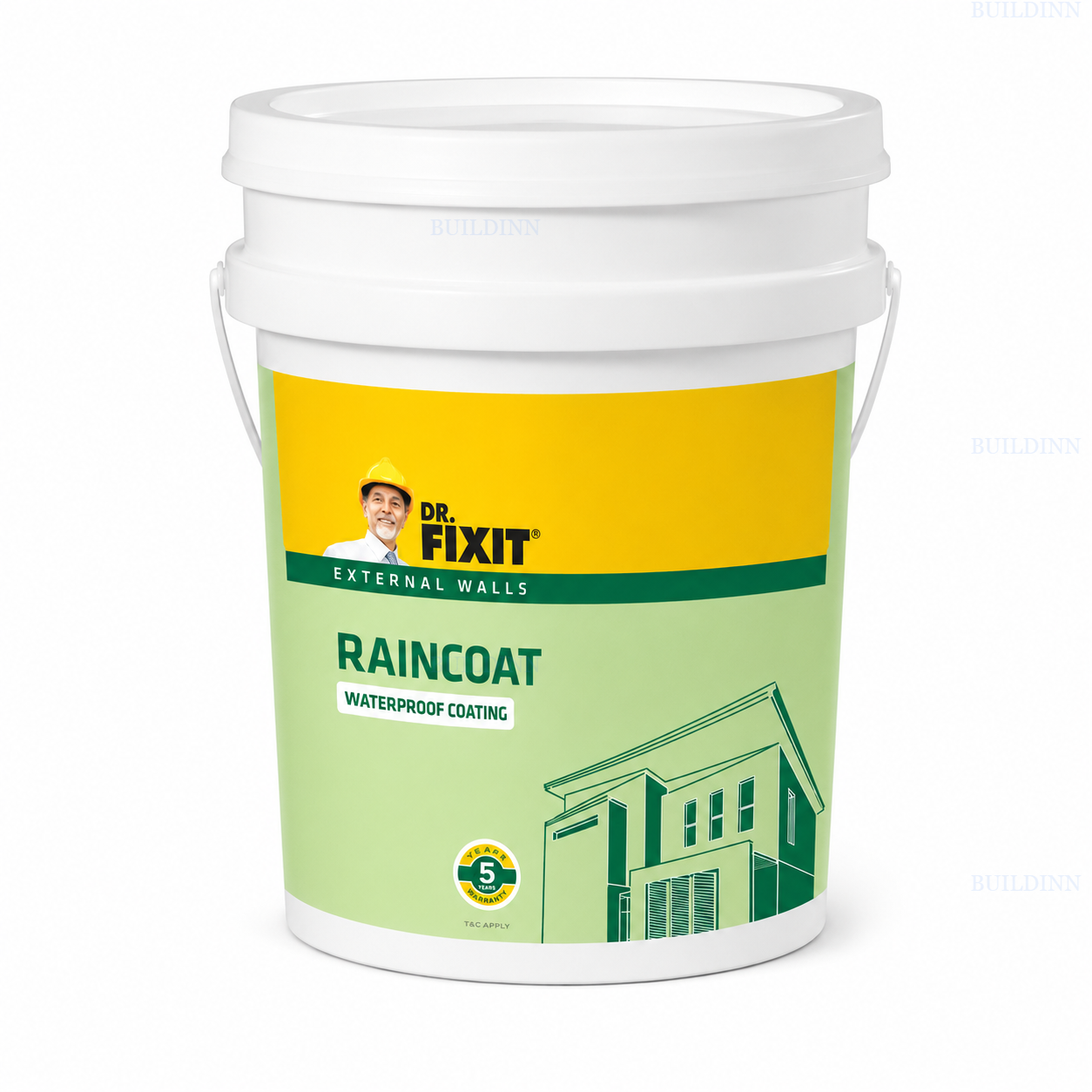 Dr. Fixit Raincoat 20 L Exterior Wall Waterproof Coating White Base