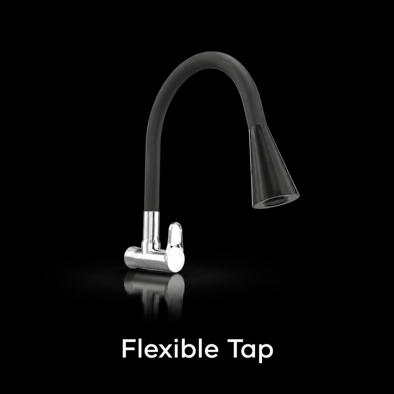 Flexible Kitchen Sink Tap with Black Silicone Spout and Brass Chrome Body – 15 mm