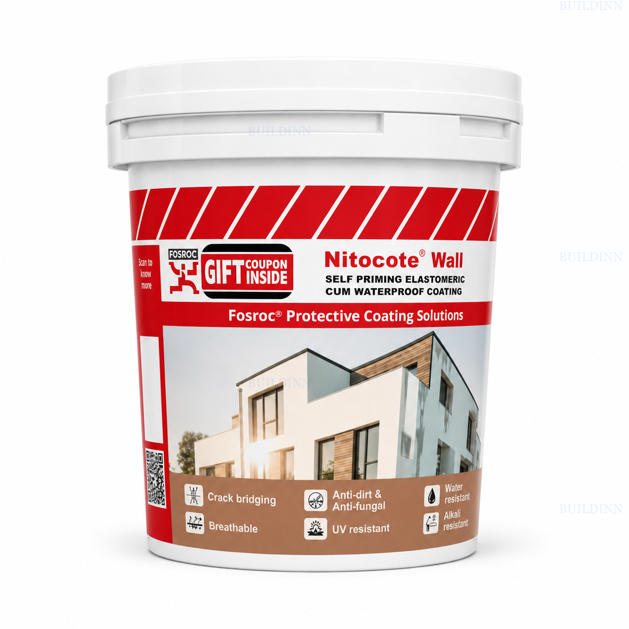 Fosroc Nitocote Wallguard 20L Self Priming Elastomeric Waterproof Coating for Exterior Walls