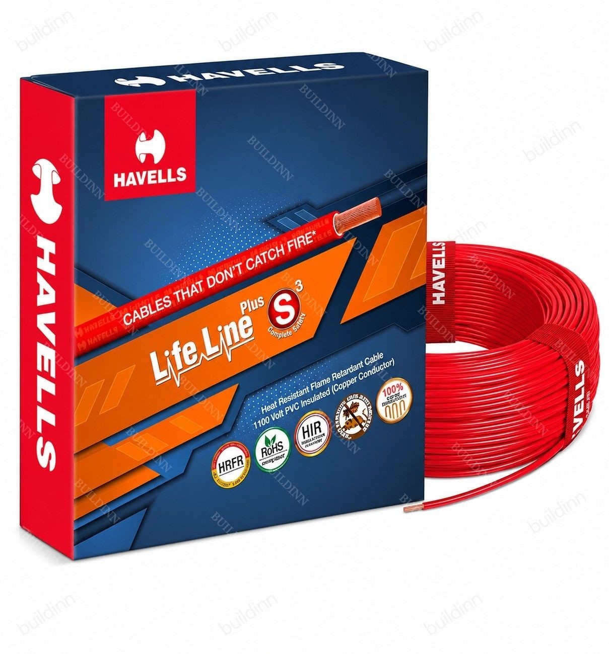 Havells LifeLine Plus S3 HRFR Copper House Wire 1100V | Multiple Colours