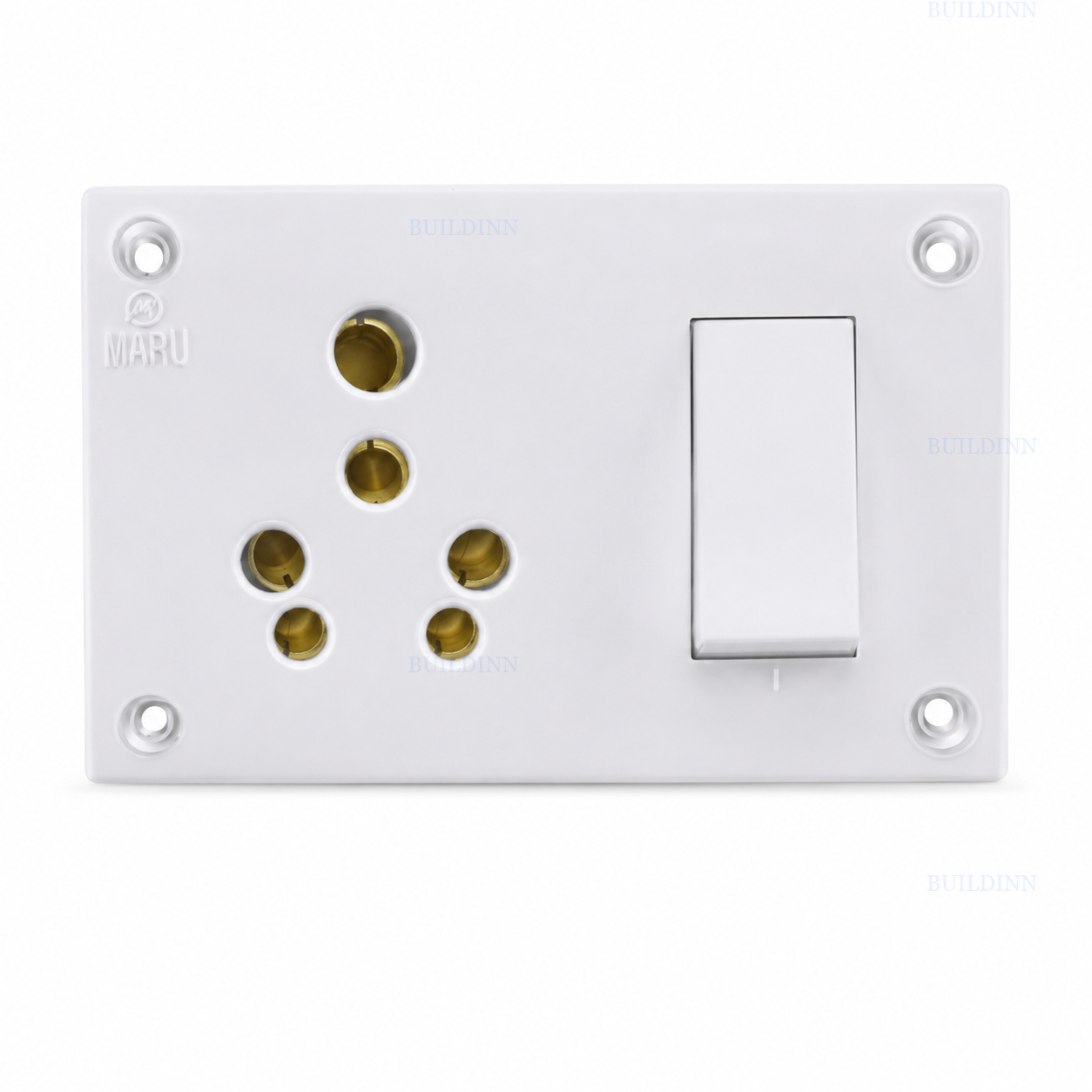 Maru 1023 6A/16A Universal Socket and Switch Combination – White