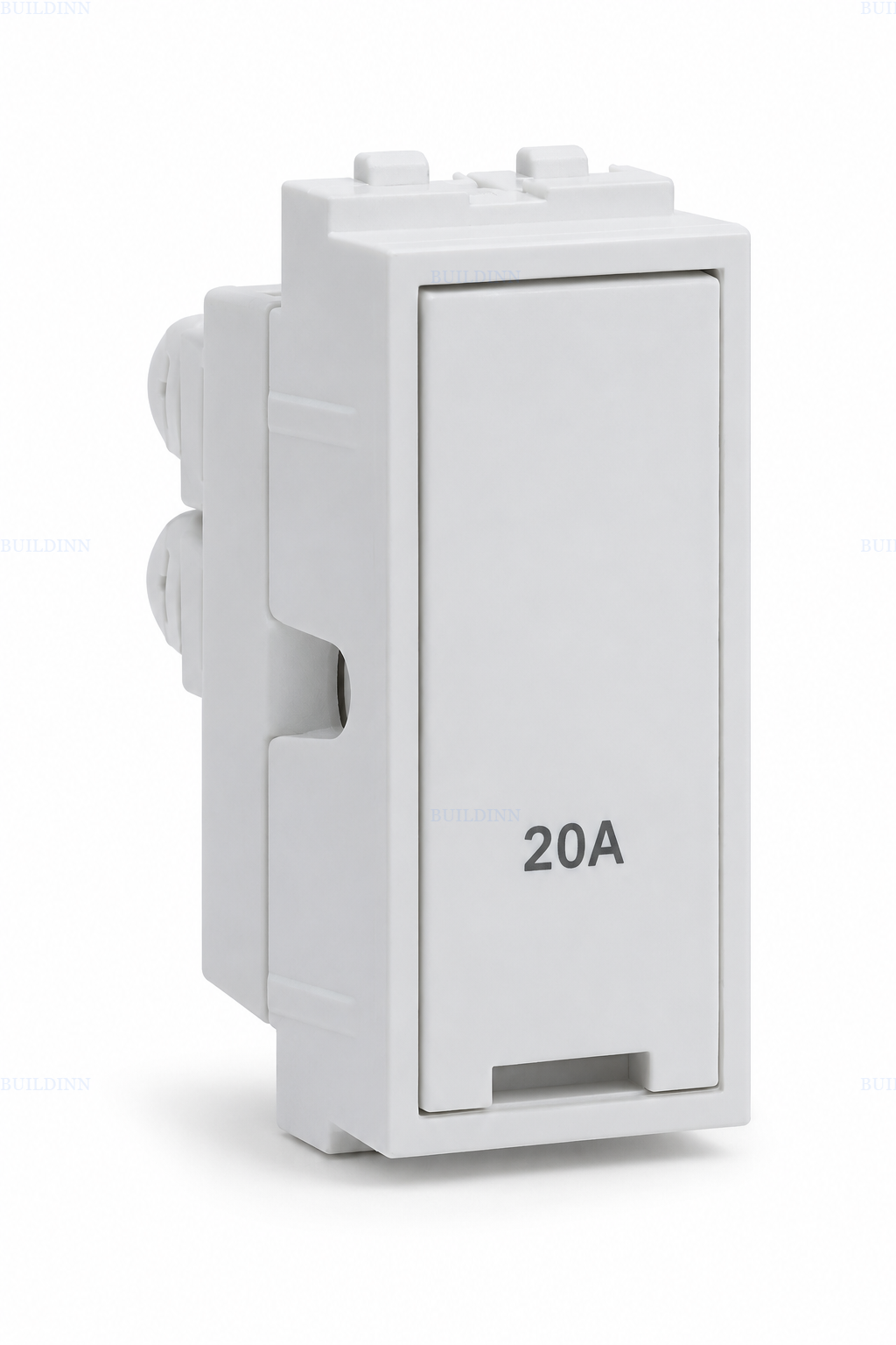 "Maru Mozac 20A Modular Switch with Indicator – White"