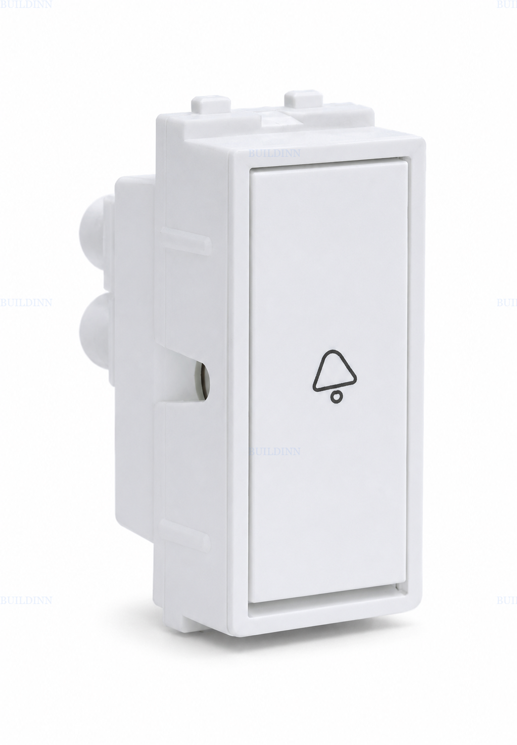 Maru Mozac MT-7003 6A Bell Push Modular Switch – 1M, White