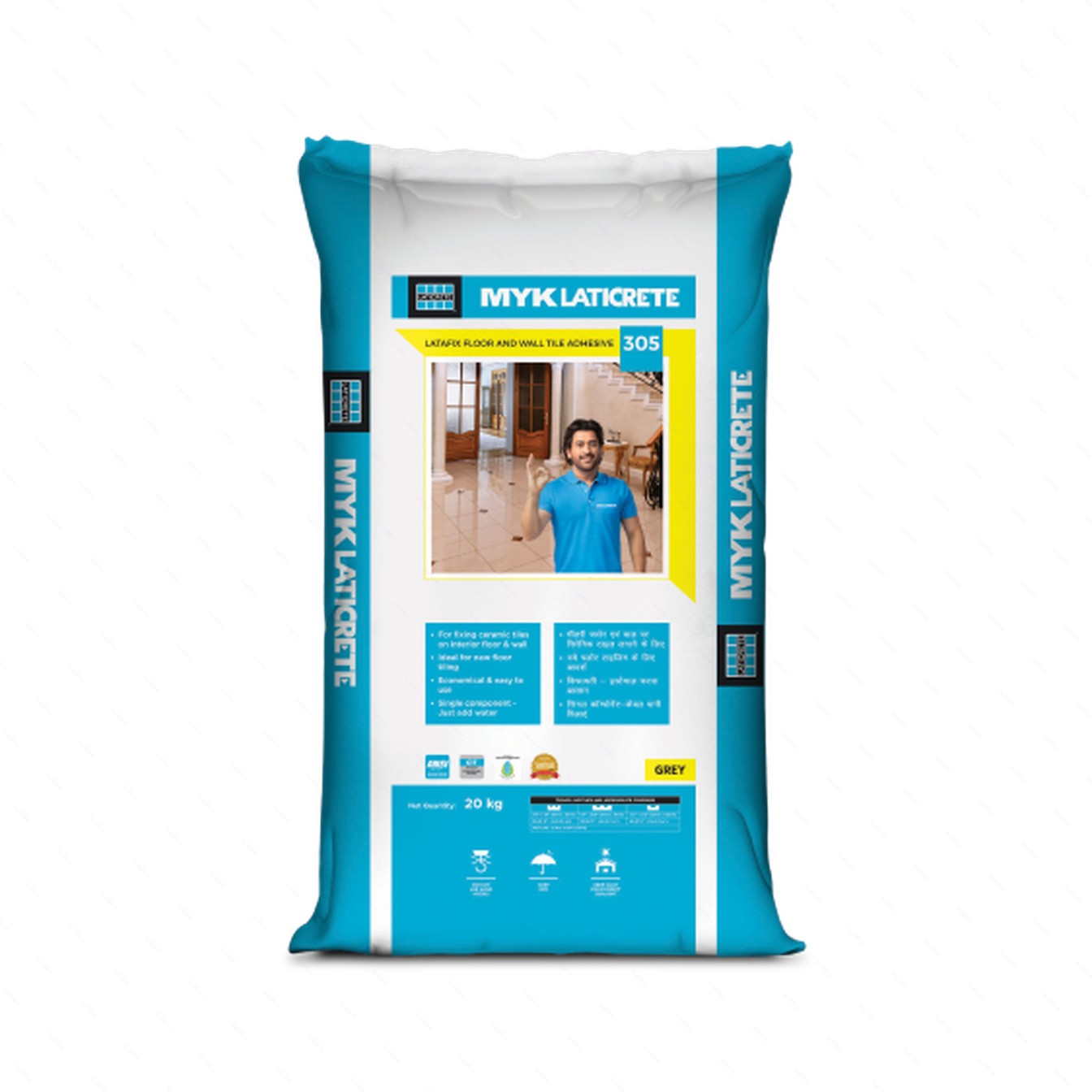 MYK Laticrete 305 Tile Adhesive Grey 20kg for Floor & Wall