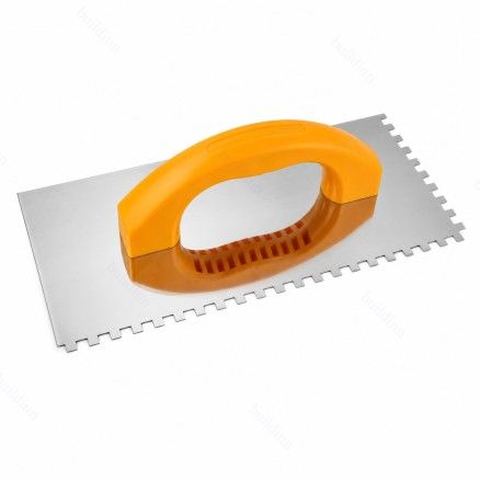 Notched Trowel Stainless Steel Tile Adhesive Trowel with Plastic Handle