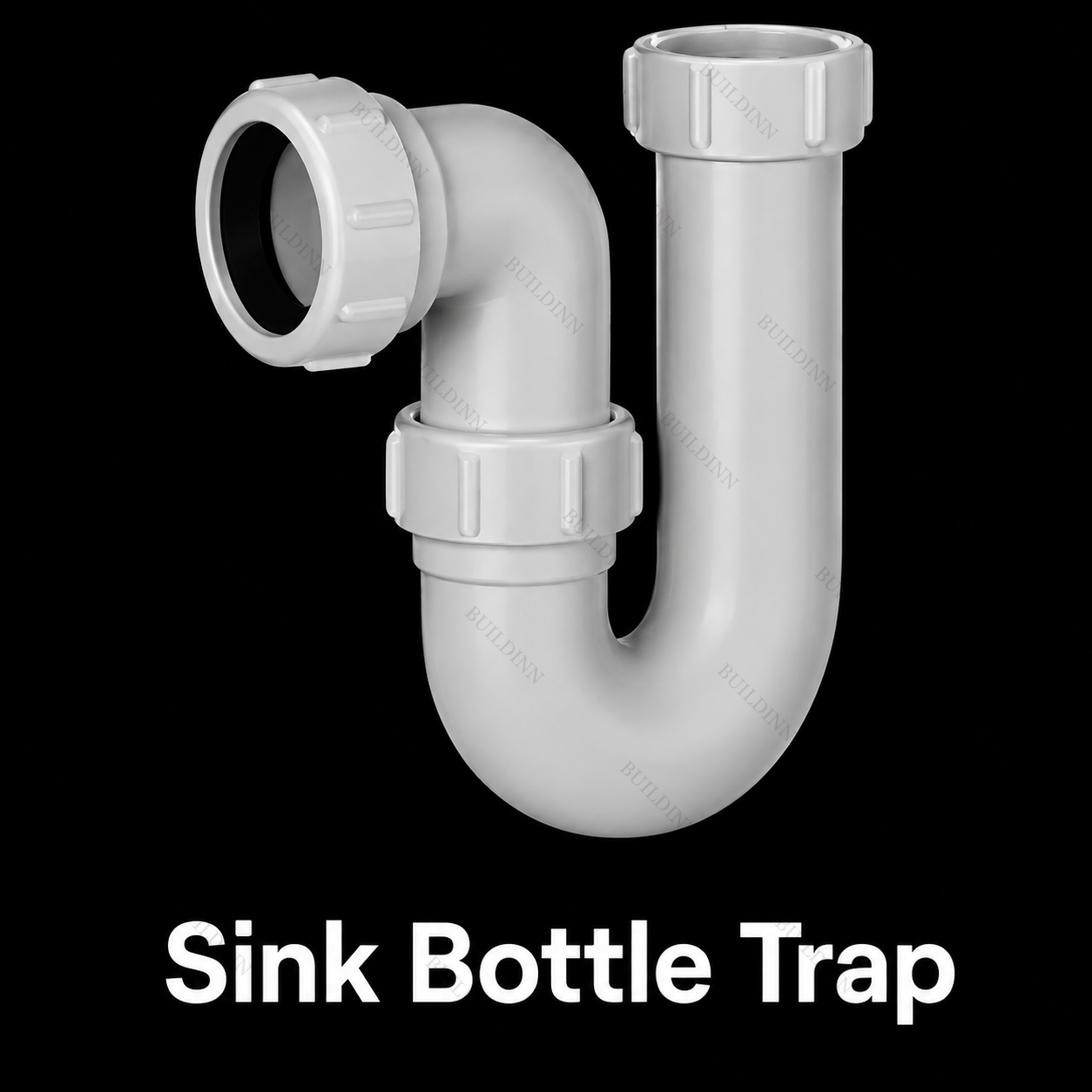 P-Trap Sink Waste Pipe – 40 mm – White PVC – Compression Fit