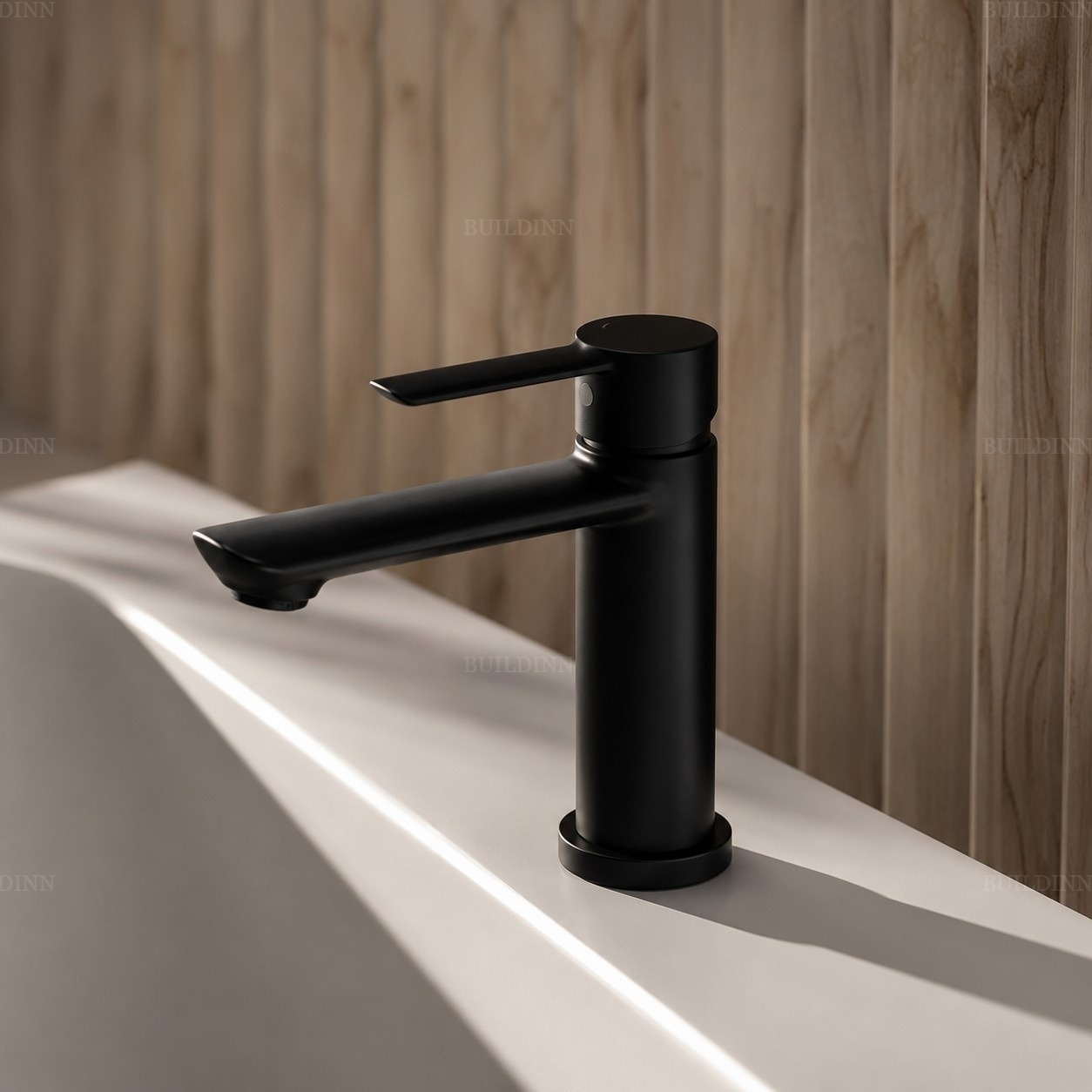 Premium Matte Black Single Lever Basin Mixer Tap | Deck Mounted Bathroom Faucet | Modern Wash Basin Mixer