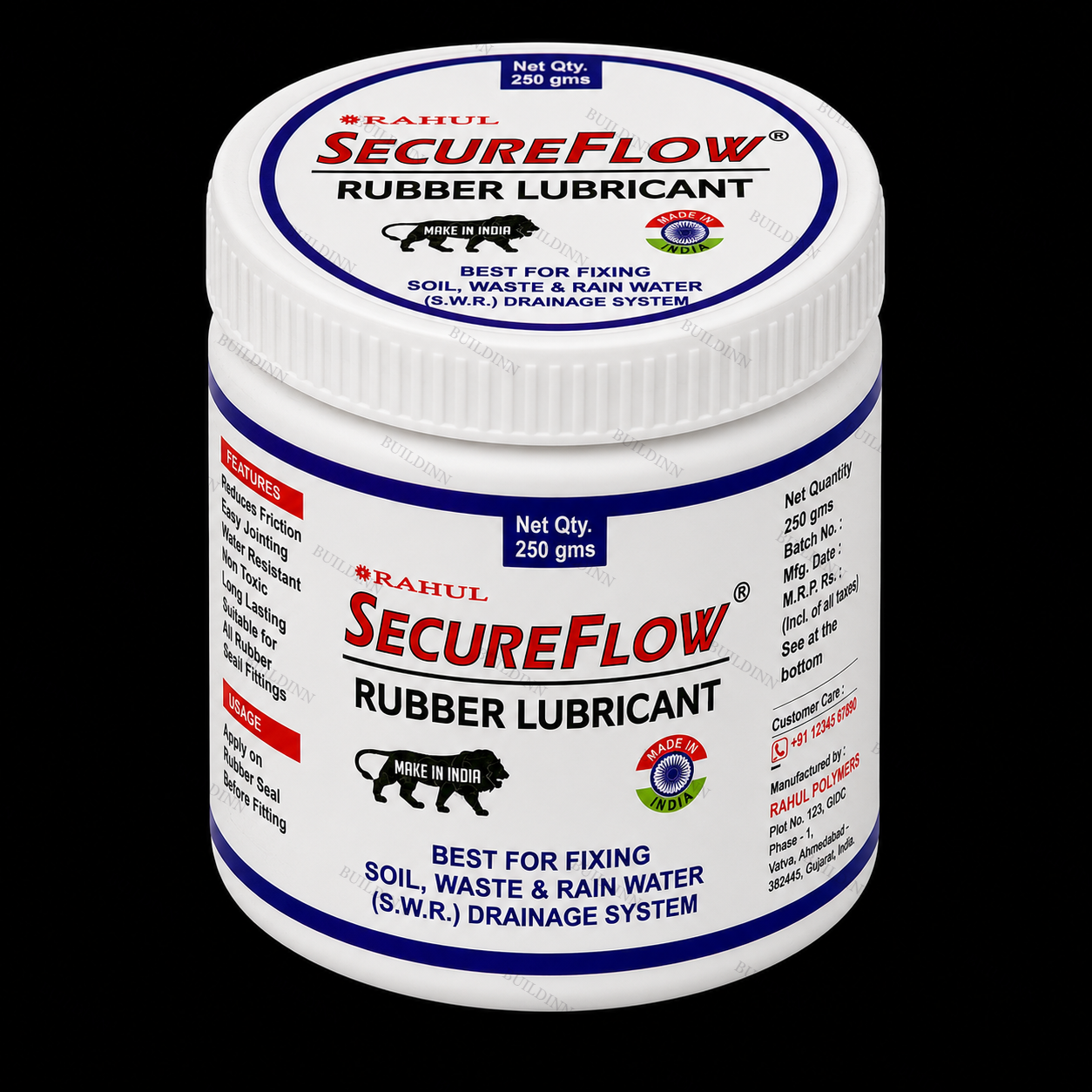 SecureFlow Rubber Lubricant – 250 gms