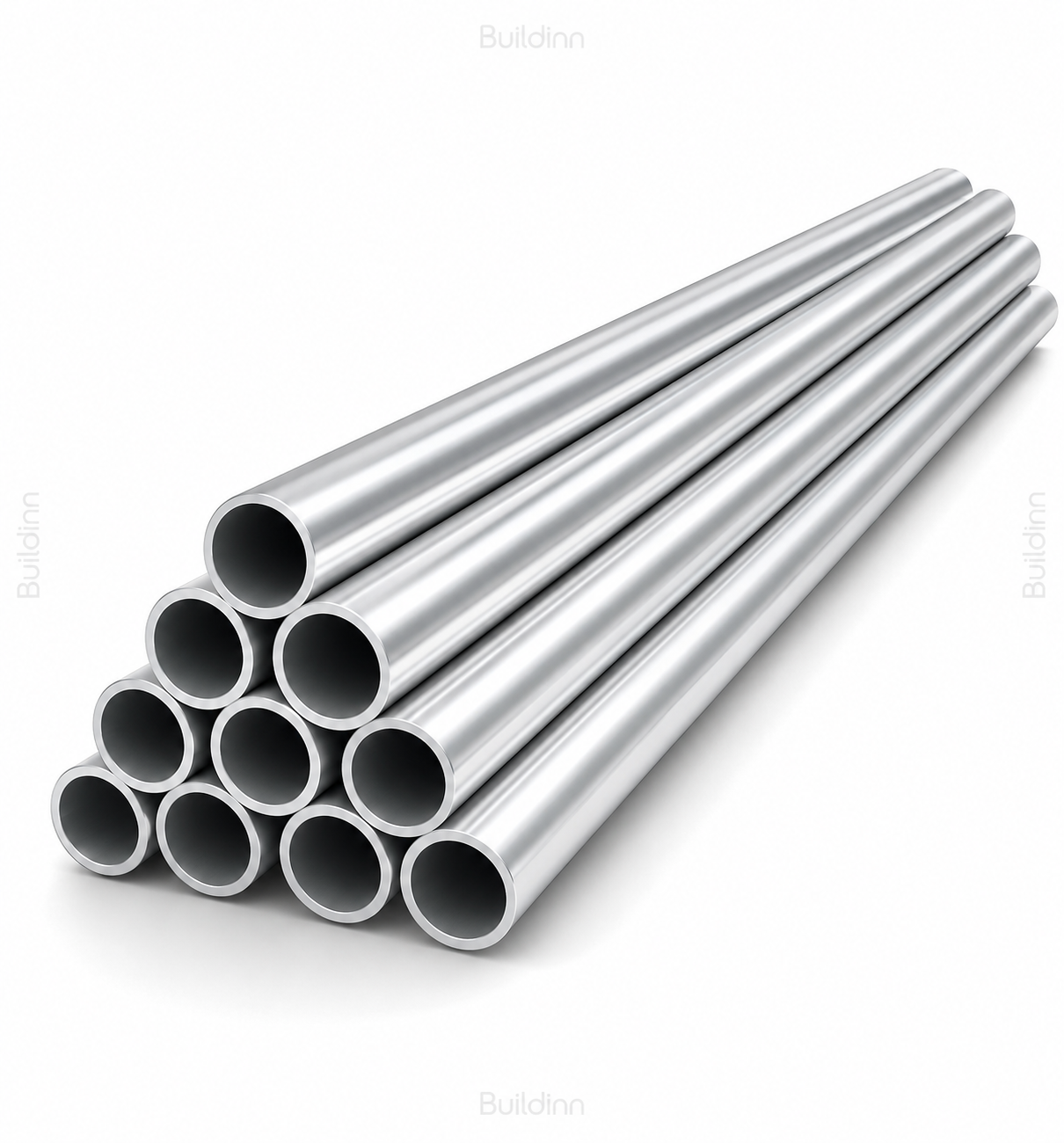 Silver Round Metal Pipe 1 Inch 2 mm Heavy Wall 10 ft Length