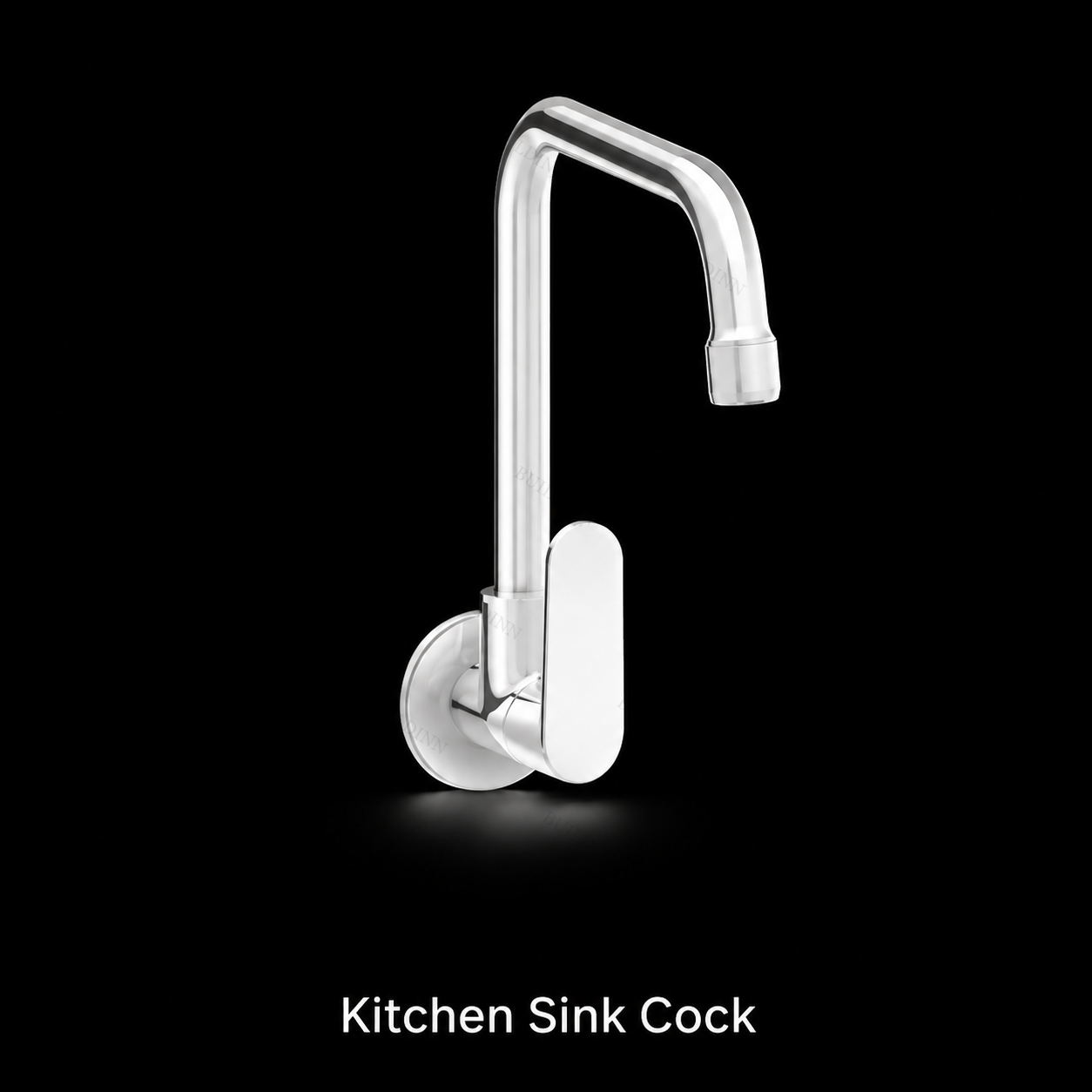 Wall-Mounted Brass Kitchen Sink Cock with High Swivel Spout – 15 mm